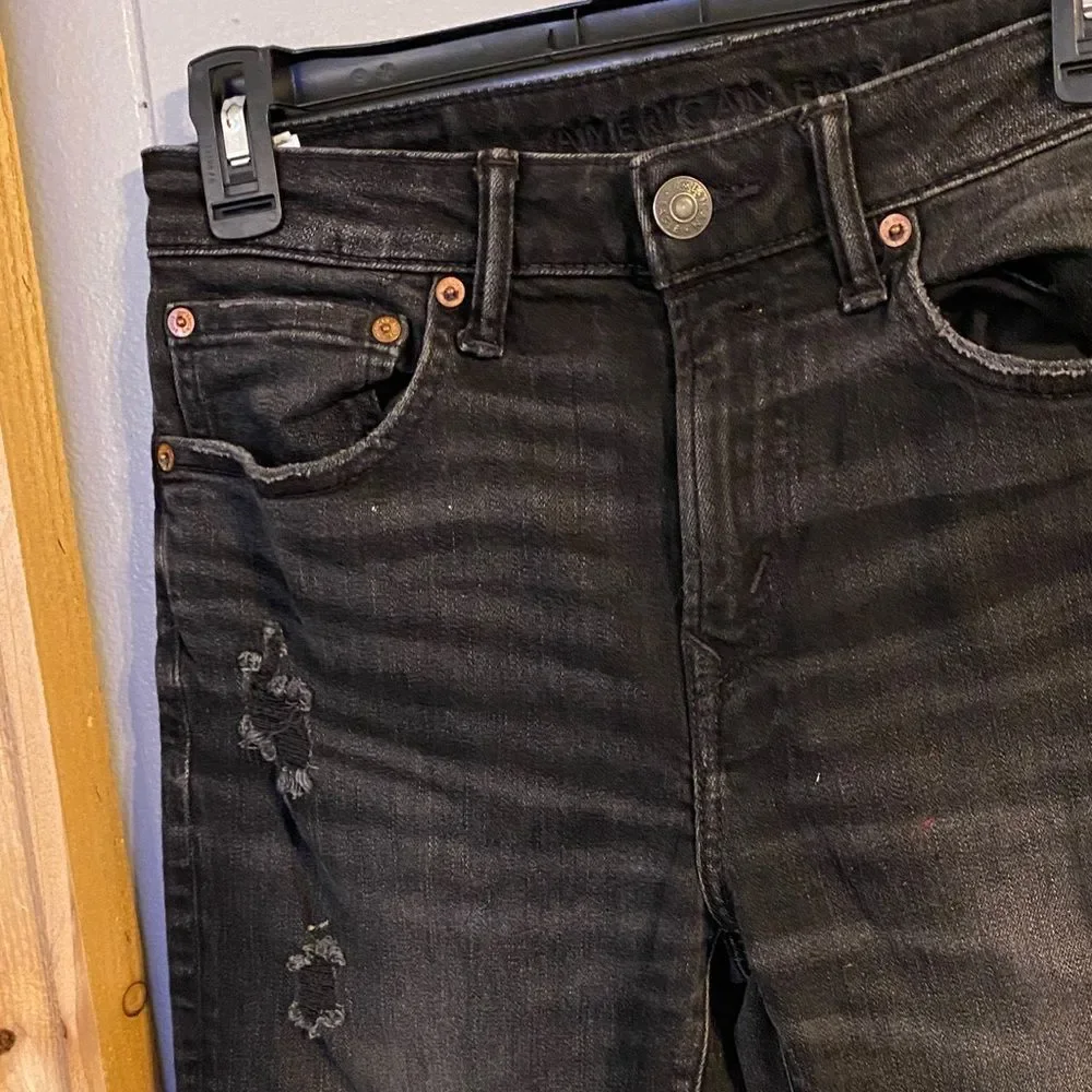 American Eagle Outfitters Black Straight Jeans 28x32